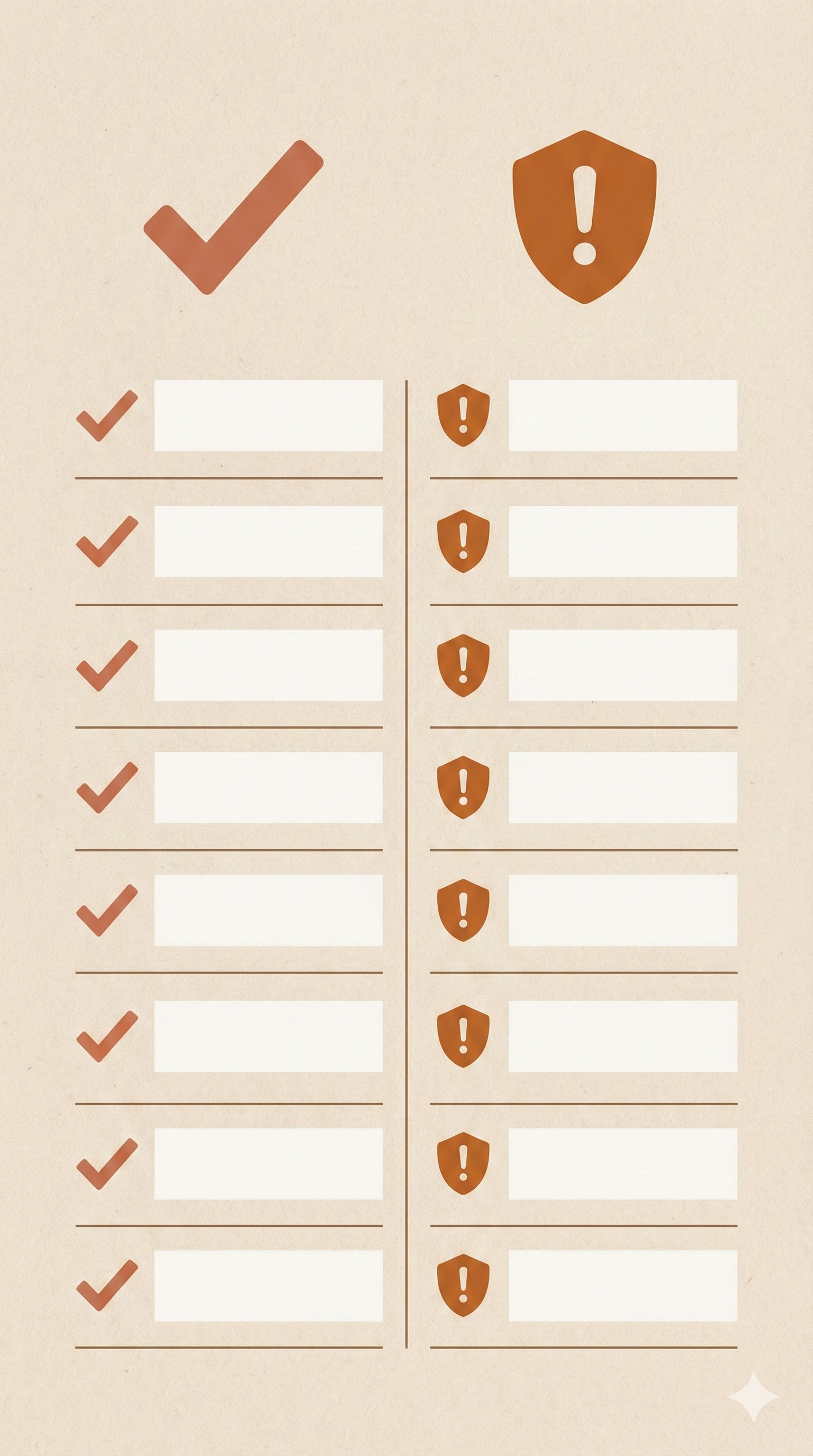 Gráfico comparativo tipo checklist entre síntomas esperables y señales de alarma en puerperio.