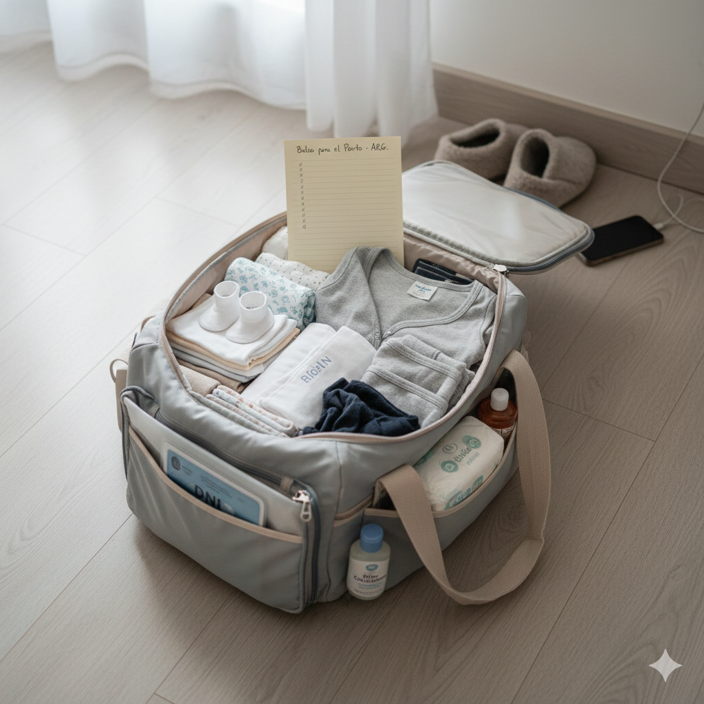 qué llevar al hospital parto: bolso del parto listo semana 32