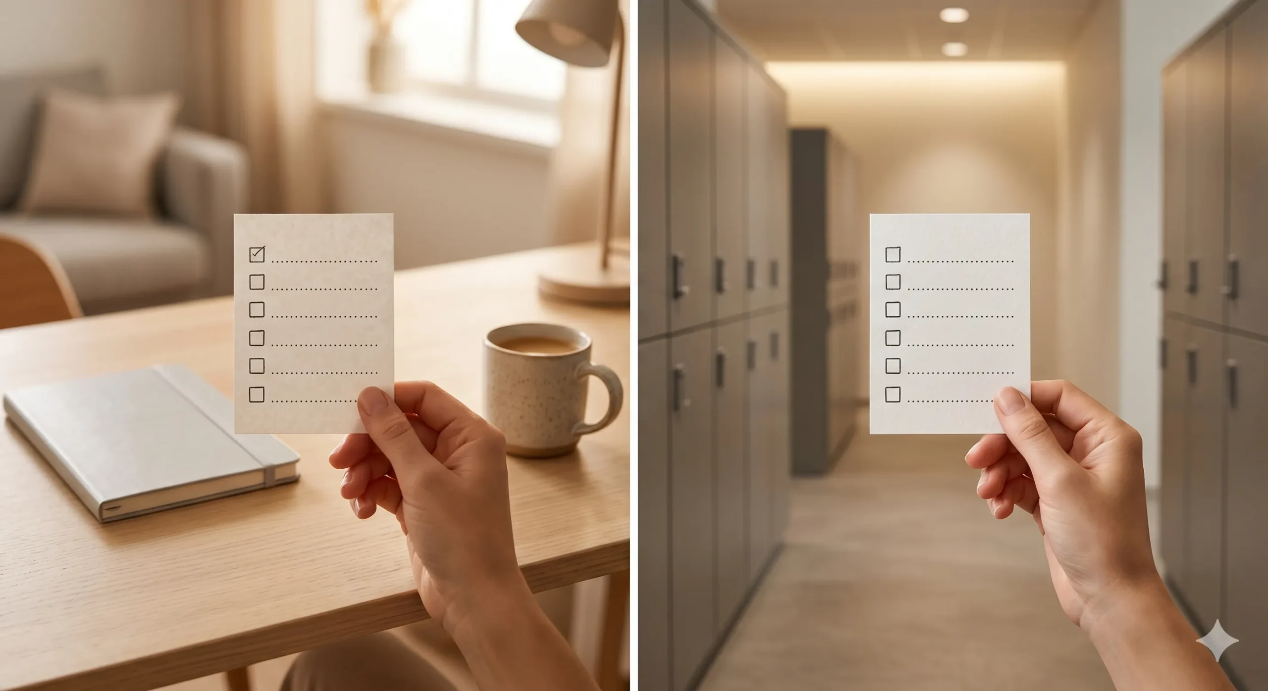 Comparación visual de organización de lactancia en home office y trabajo presencial.